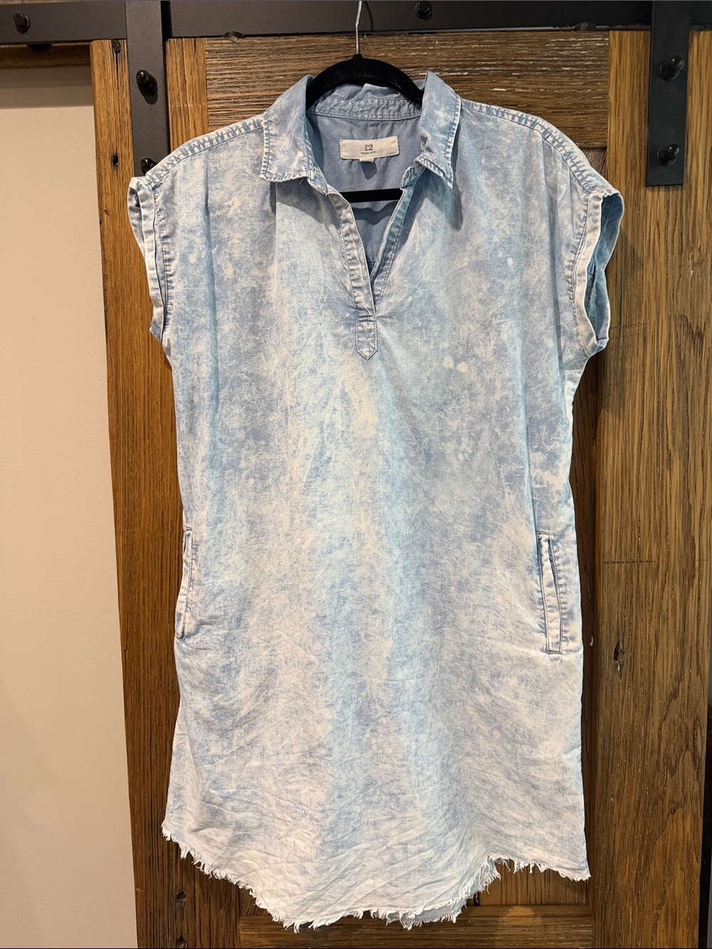 Thread & Supply Pale Blue Chambray acid wash Shirt dress  M